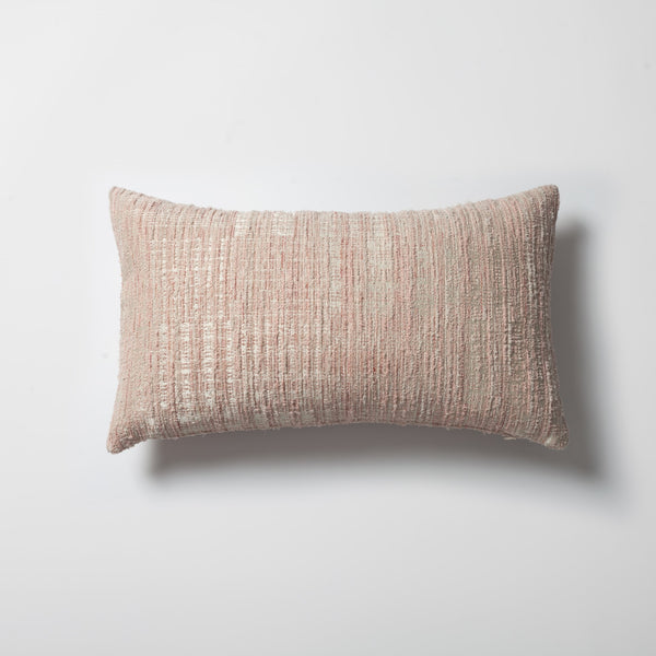 Pink heathered woven textured plain throw pillow cover 12"x20"