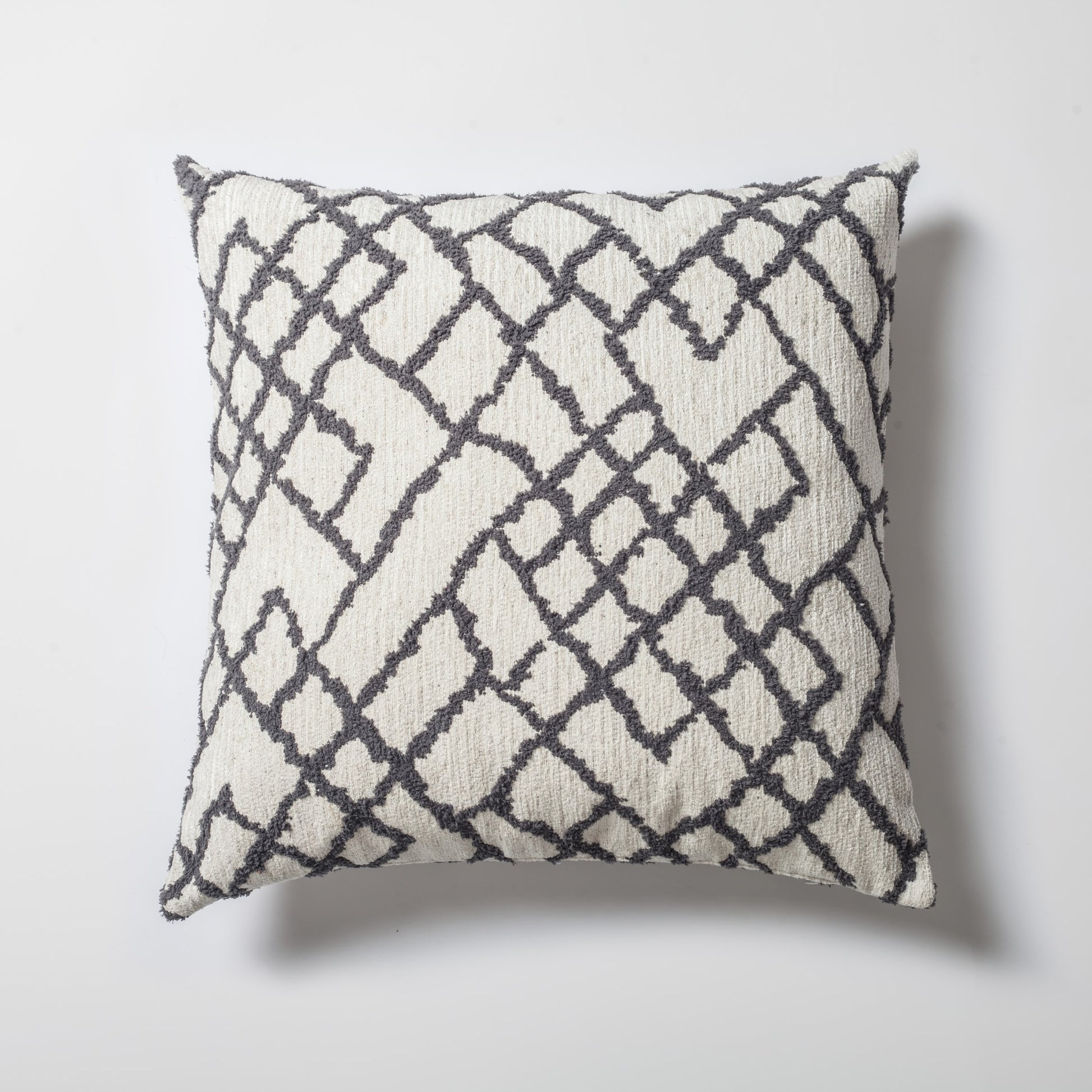 Maya | Dark Gray Kilim Patterned Tribal Boho Textured Square 20''x20'' Throw Pillow Cover