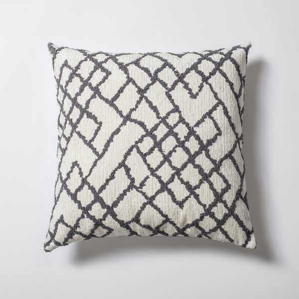 Dark gray kilim patterned tribal boho throw pillow cover 20"x20"