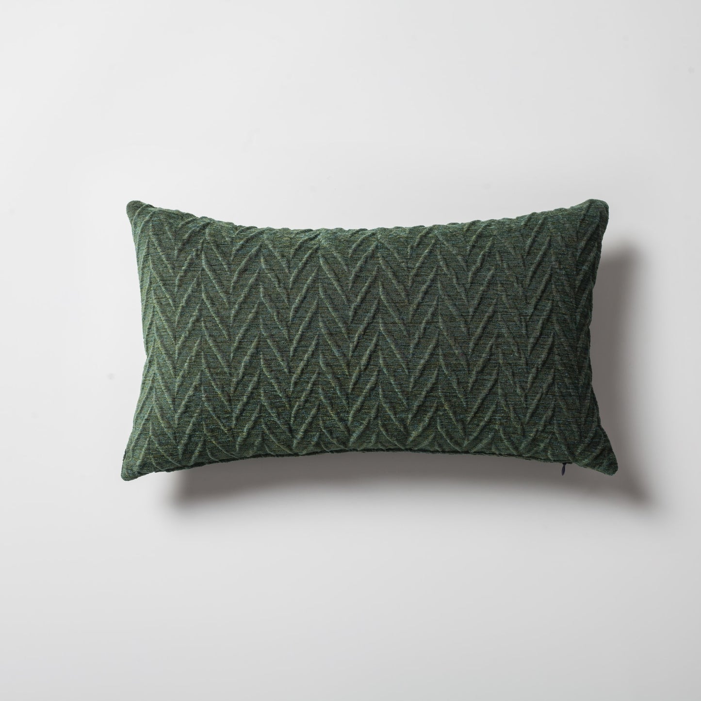 Cello | Green Textured Chevron Lumbar 12"x20" Throw Pillow Cover