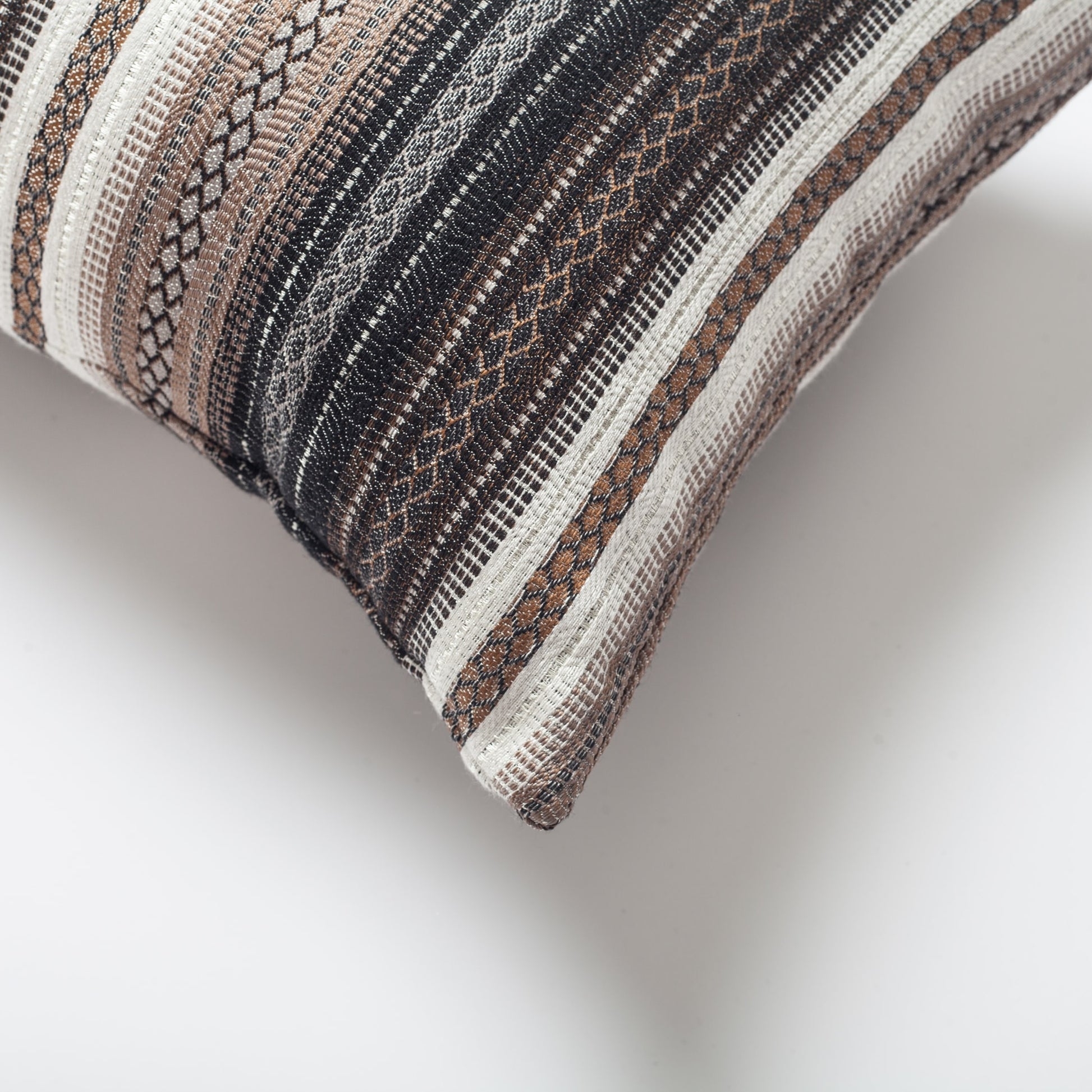 Bohem | Black Ethnic Kilim Striped Pattern Textured 12"x20'' Throw Pillow Cover
