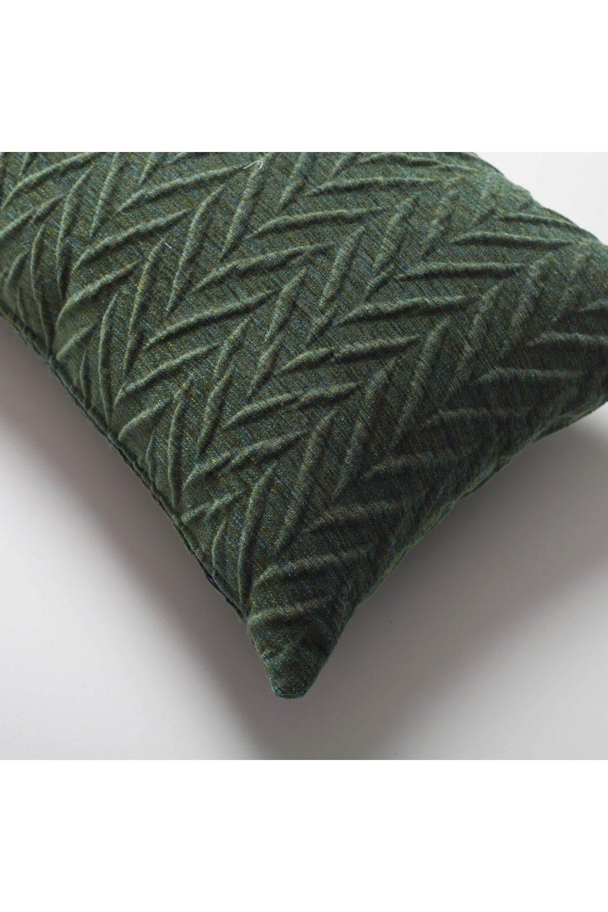 Cello | Green Textured Chevron Lumbar 12"x20" Throw Pillow Cover