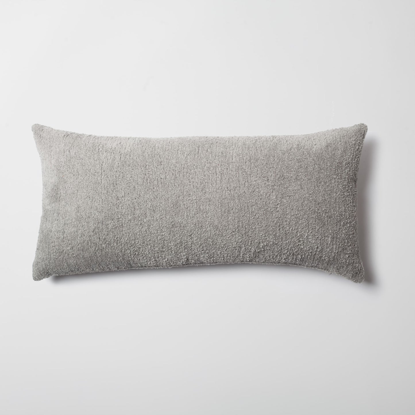 Cozy | Light Gray Plush Soft Textured Long Lumbar 14"x28" Throw Pillow Cover
