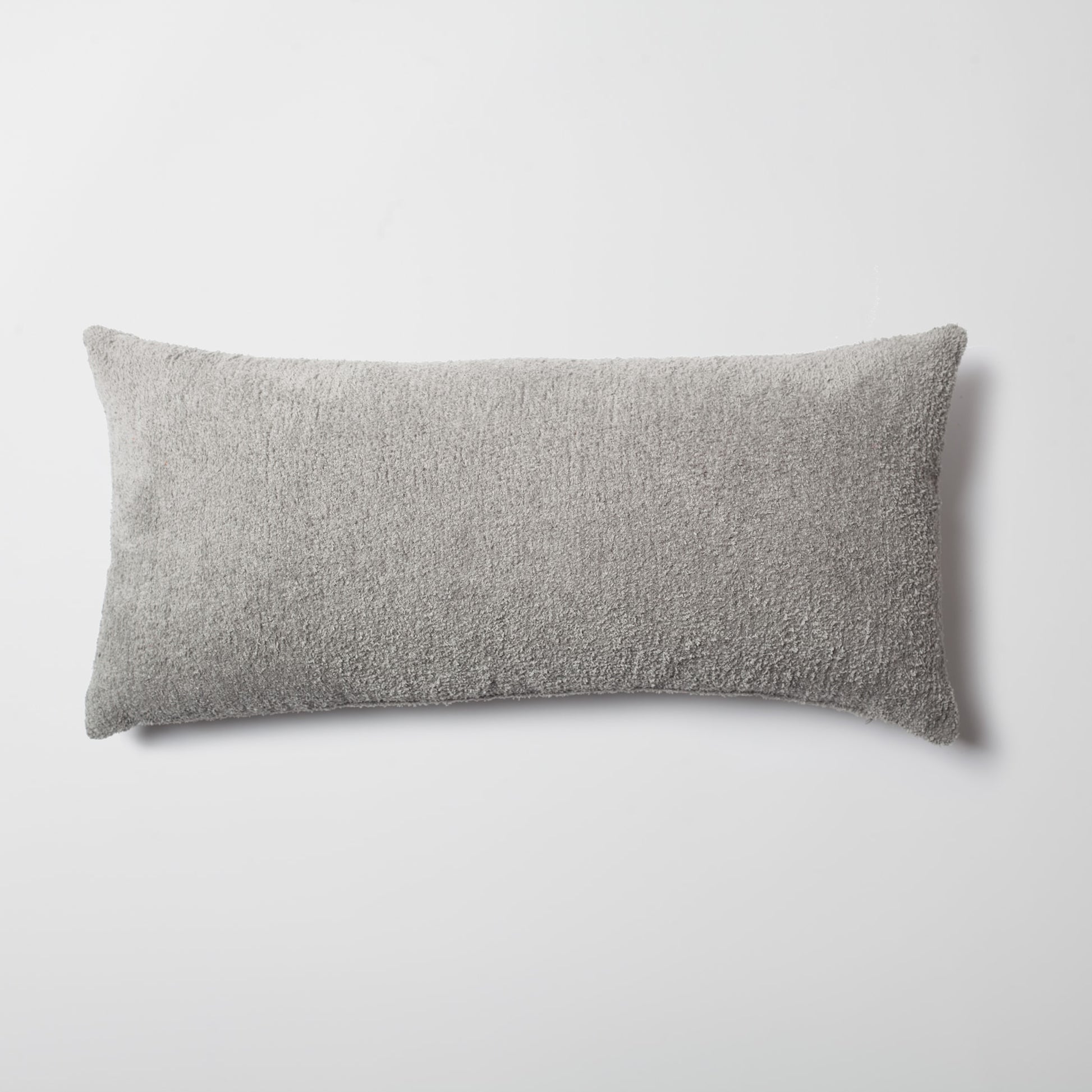 Cozy | Light Gray Plush Soft Textured Long Lumbar 14"x28" Throw Pillow Cover