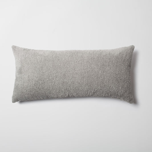 Cozy | Light Gray Plush Soft Textured Long Lumbar 14"x28" Throw Pillow Cover