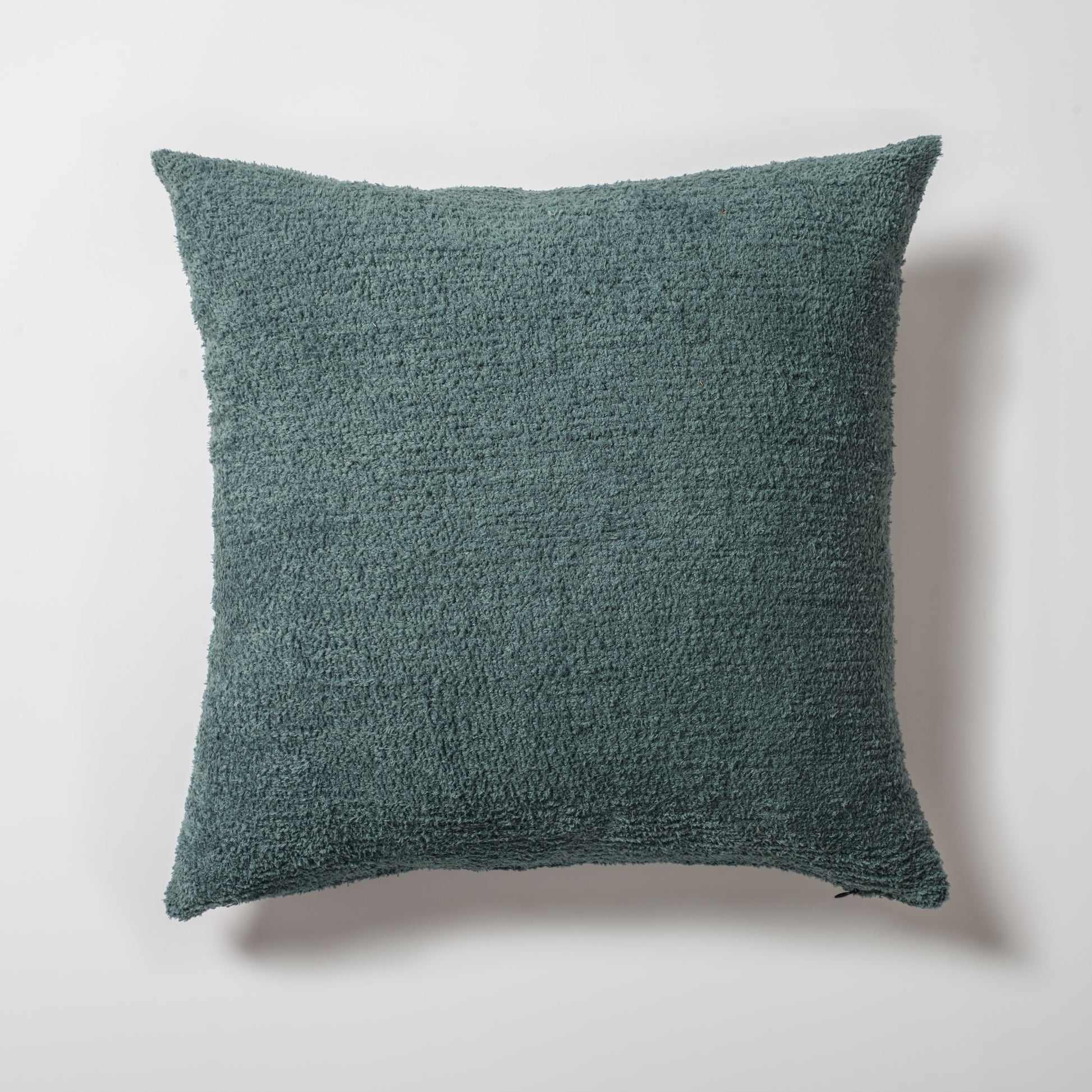 Cozy | Teal Blue Plush Soft Textured Square 20''x20'' Throw Pillow Cover