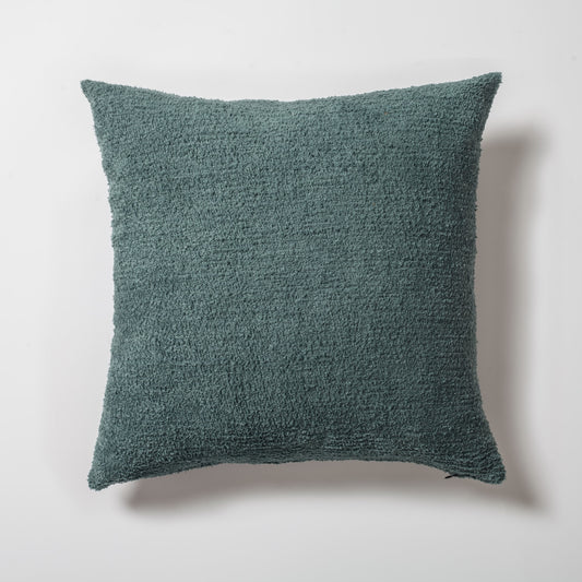 Cozy | Teal Blue Plush Soft Textured Square 20''x20'' Throw Pillow Cover