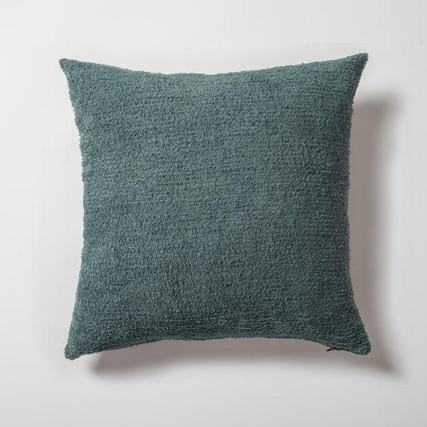 Teal blue plush soft textured square throw pillow cover 20"x20"
