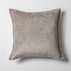 Eliza | Taupe Textured Velvet-Look Flanged Square 20''x20'' Throw Pillow Cover
