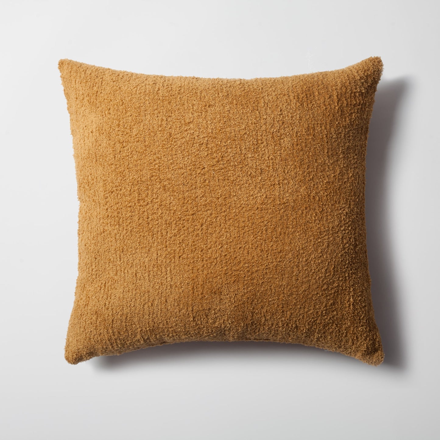 Cozy | Mustard Plush Soft Textured Square 20''x20'' Throw Pillow Cover