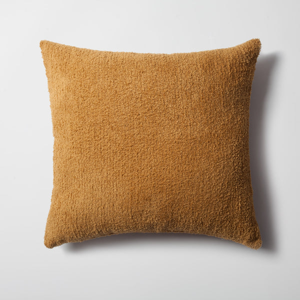Mustard plush soft textured square throw pillow cover 20"x20"
