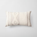 Quba | Neutral Linen Cozy Striped Boho Lumbar 12''x20'' Throw Pillow Cover