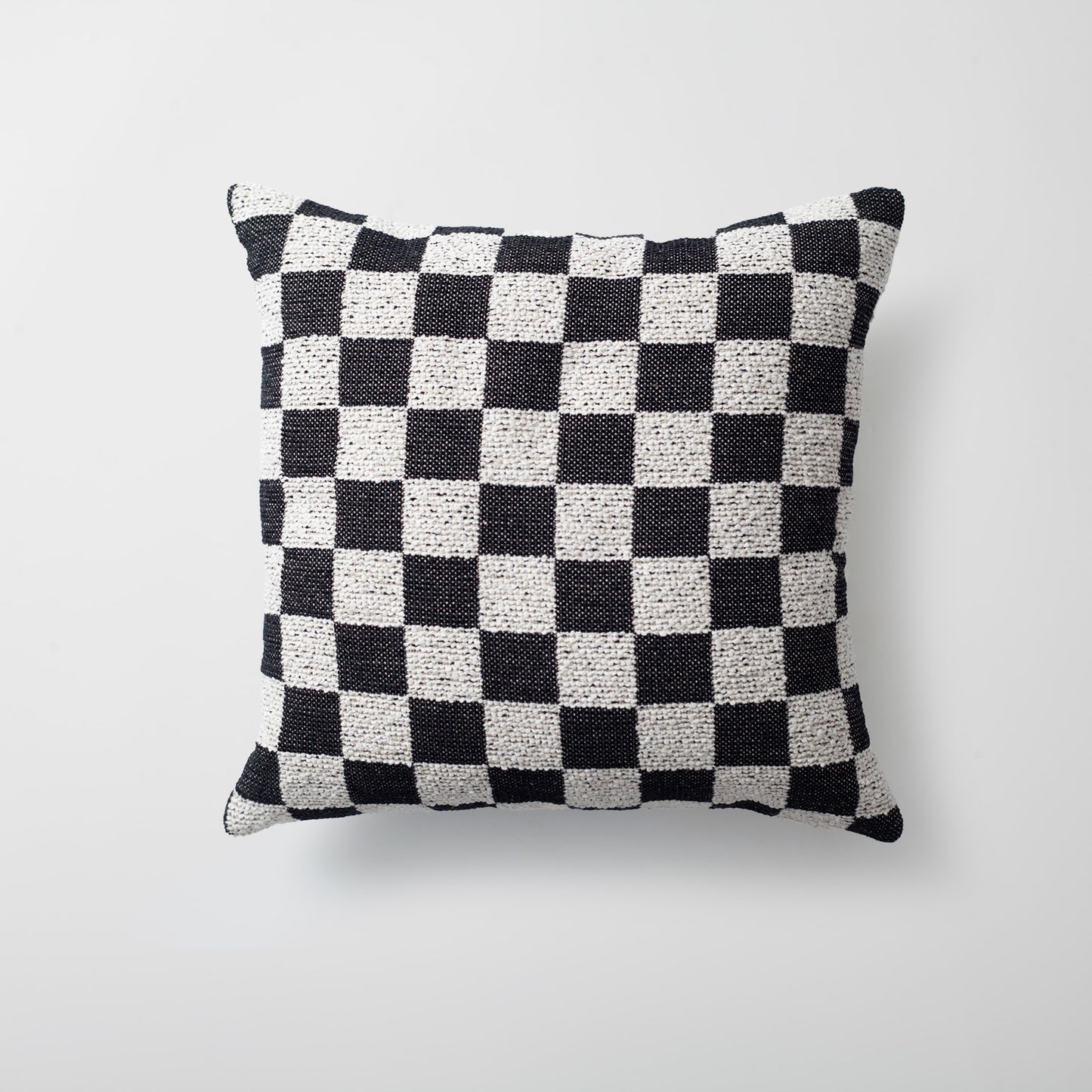 Mojo | Black and White Woven Checkered Square 18''x18'' Throw Pillow Cover