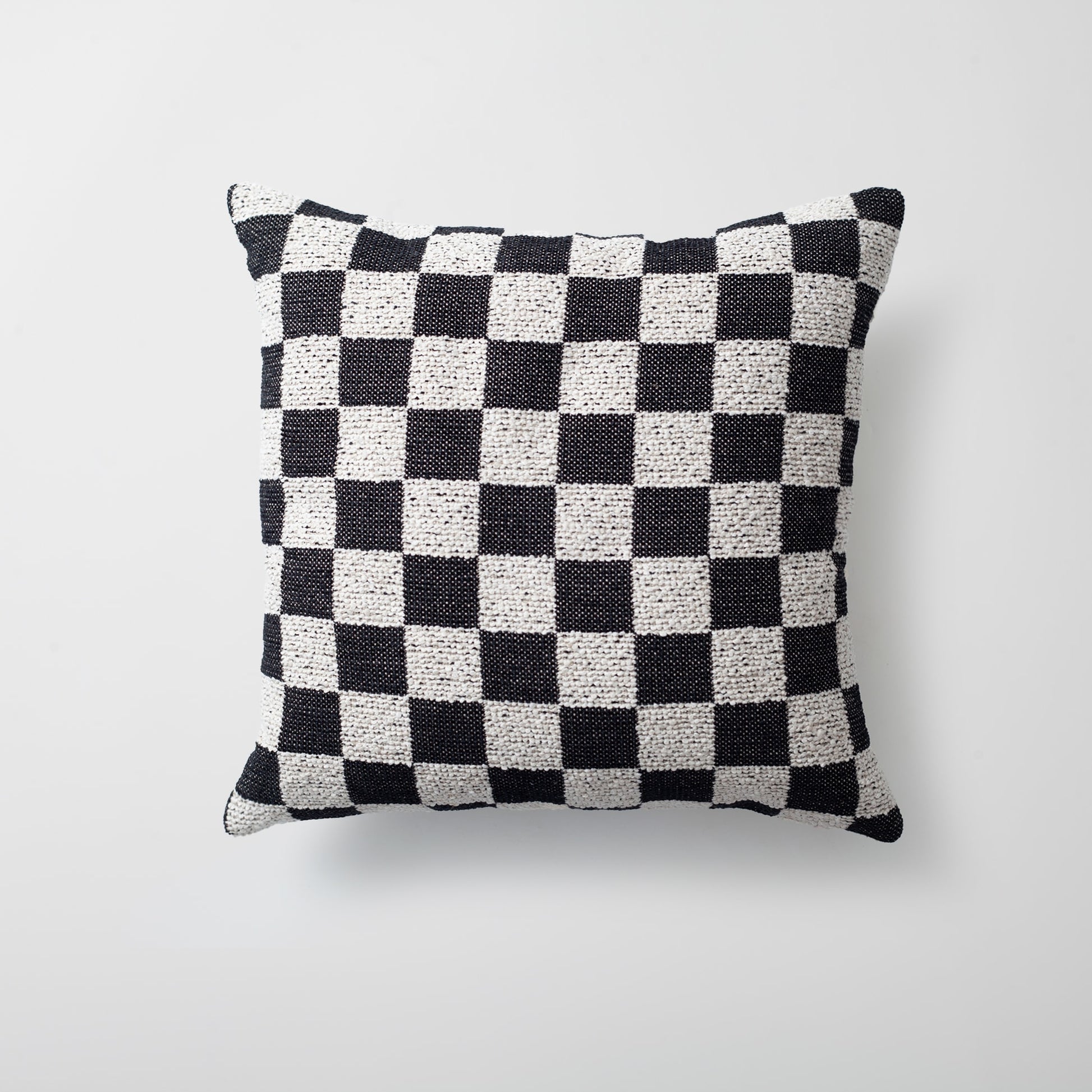Mojo | Black and White Woven Checkered Square 18''x18'' Throw Pillow Cover