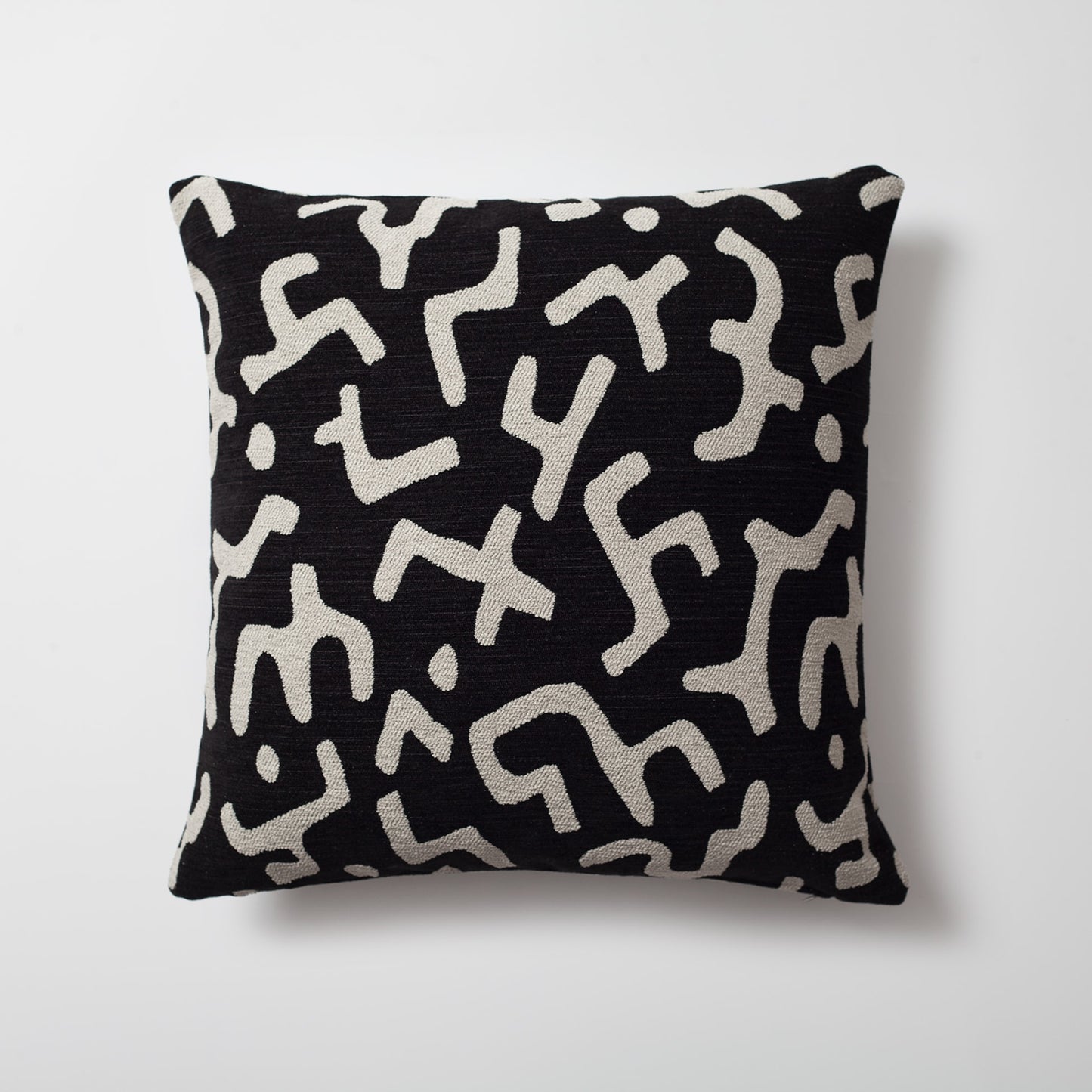 Nandos | Black African Mud Cloth Design Boucle Textured Square 20''x20'' Throw Pillow Cover