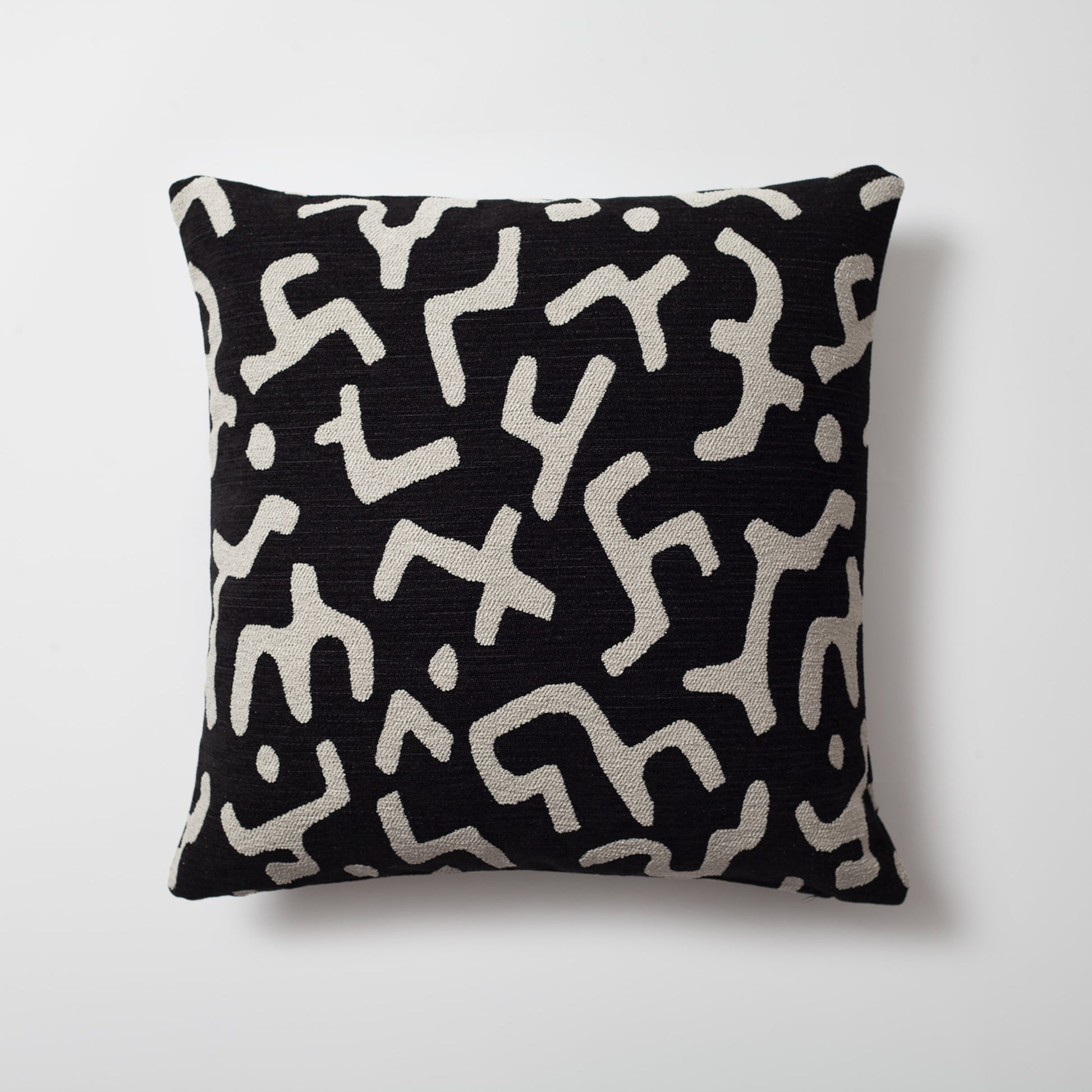 Nandos | Black African Mud Cloth Design Boucle Textured Square 20''x20'' Throw Pillow Cover