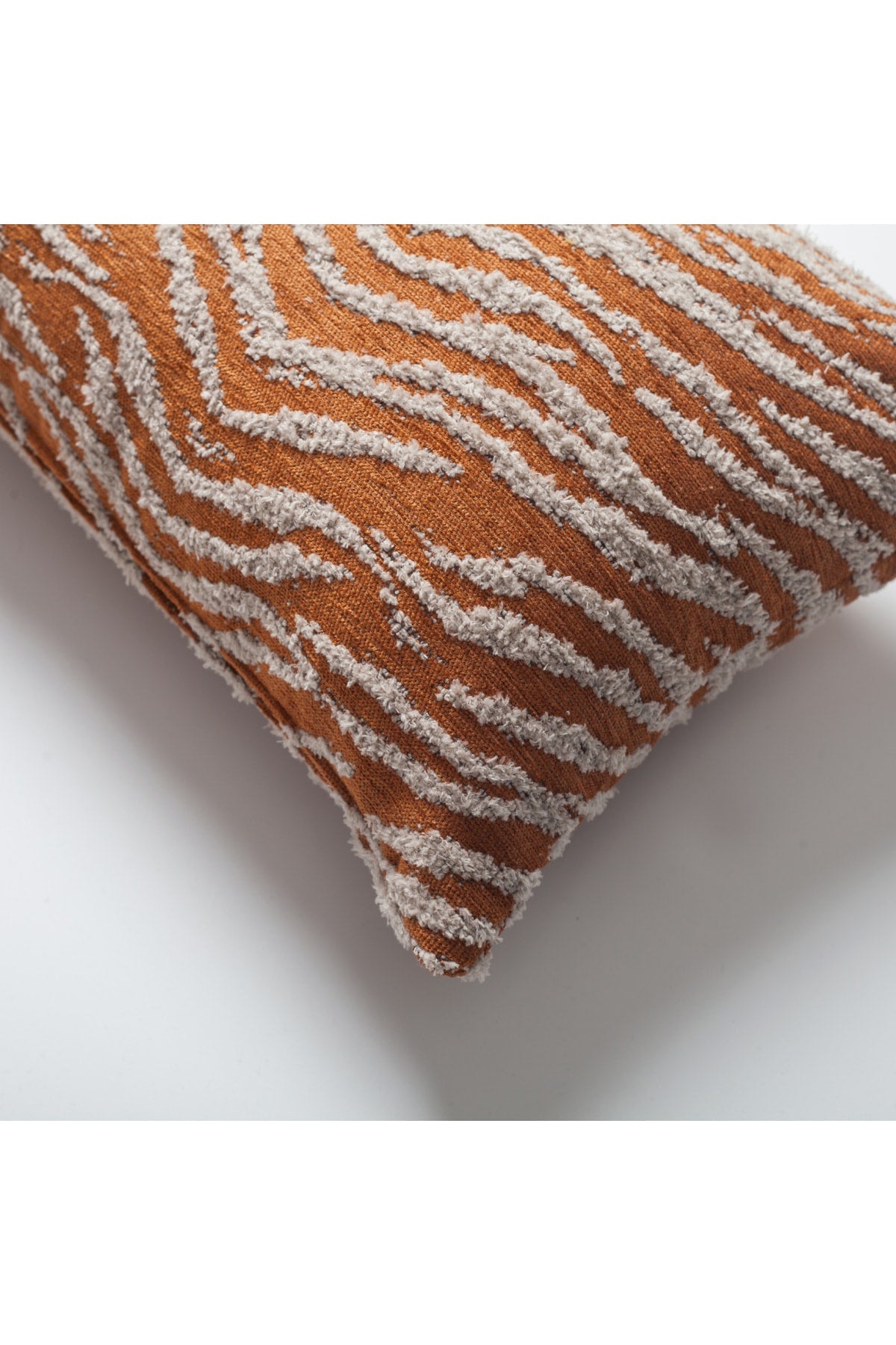 Tokyo | Burnt Orange Animal Skin Print Zebra Woven Lumbar 12''x20'' Throw Pillow Cover