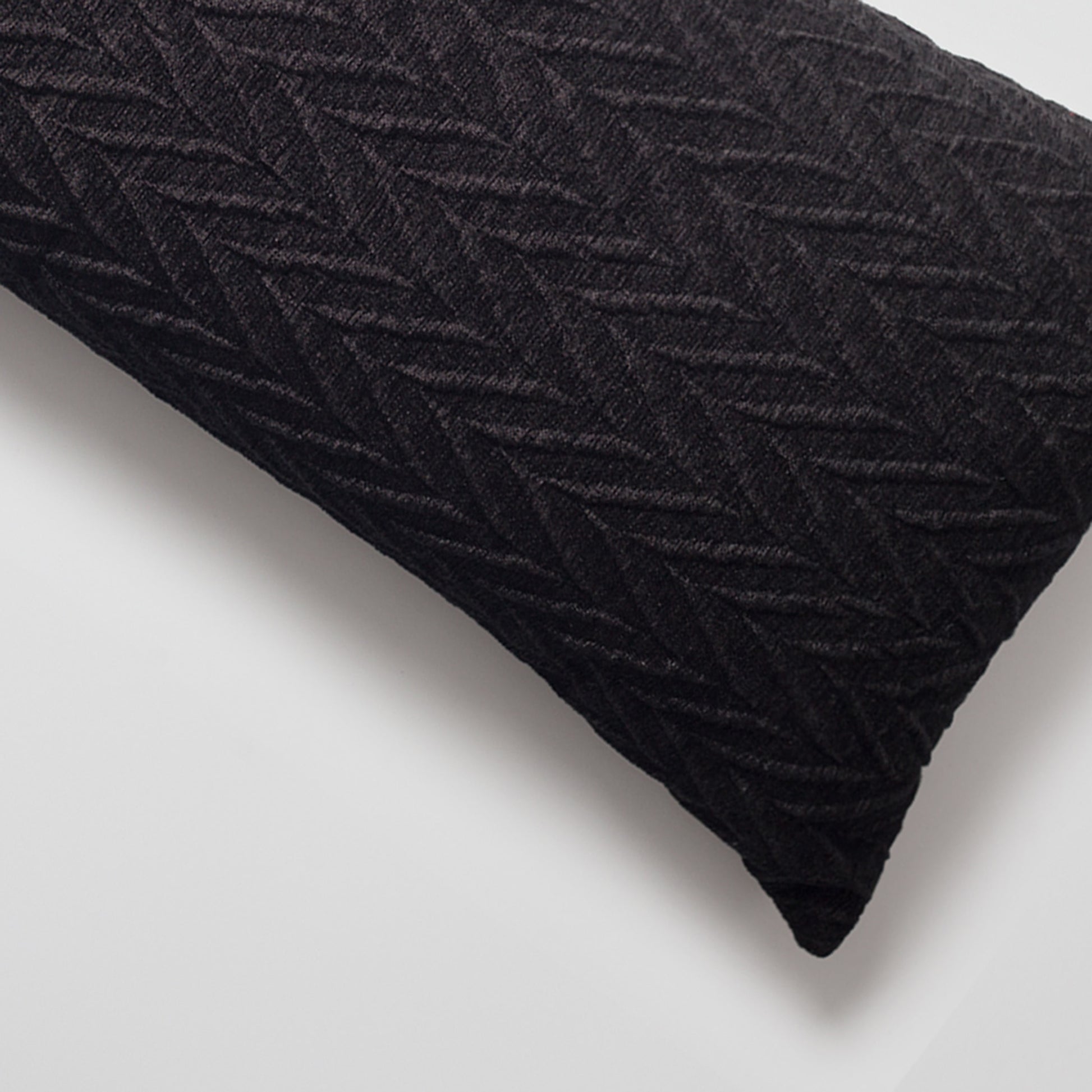 Cello | Black Textured Chevron Long Lumbar 14"x28" Throw Pillow Cover