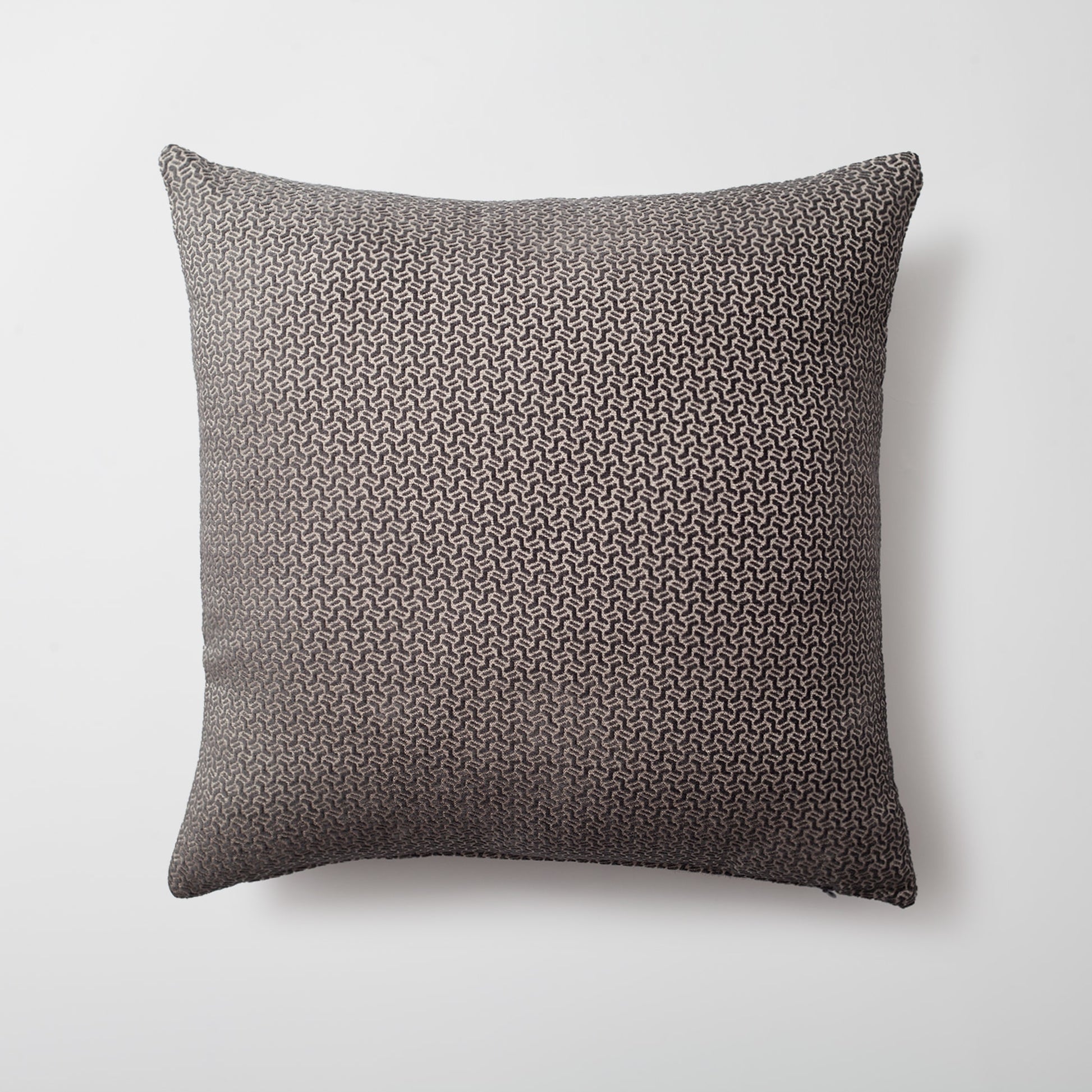 Arte | Dark Gray Small Geometric Patterned Velvet Textured Lumbar 20"x20'' Throw Pillow Cover