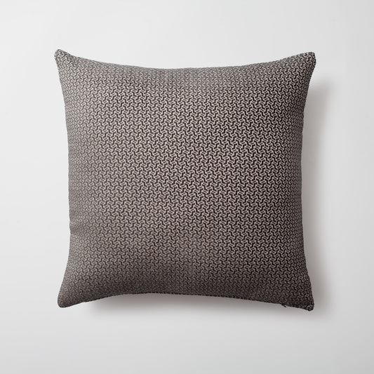 Arte | Dark Gray Small Geometric Patterned Velvet Textured Lumbar 20"x20'' Throw Pillow Cover