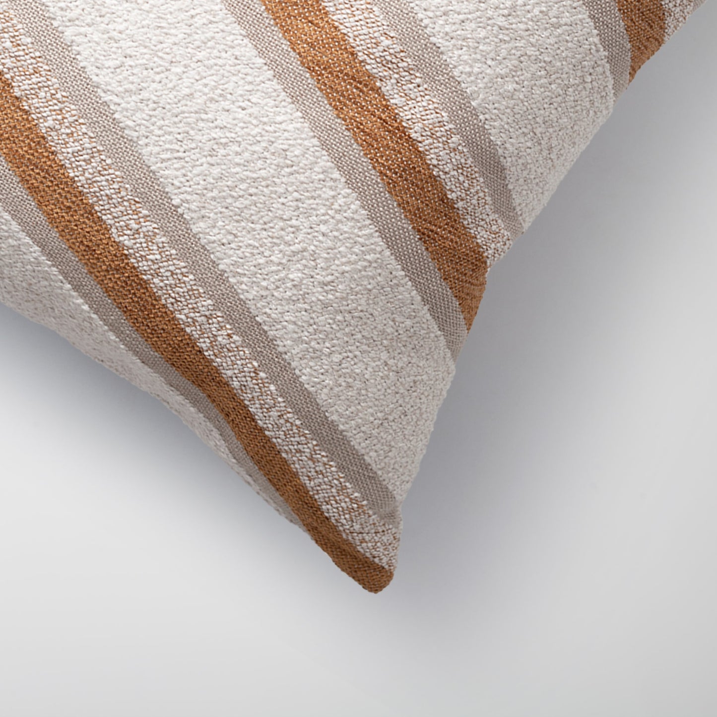 Oblique | Mustard Yellow Striped Boucle Textured Square 20''x20'' Throw Pillow Cover