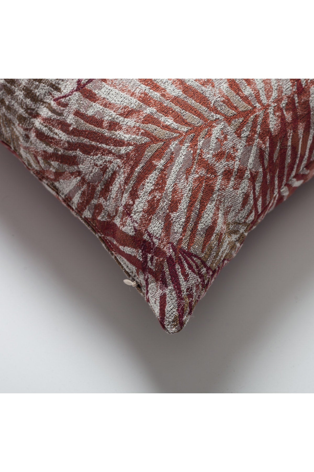 Rio | Red Textured Woven Floral Square 18''x18'' Throw Pillow Cover