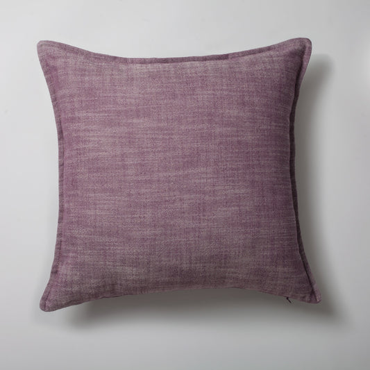 Porto | Purple Neutral Solid Linen-Blend Flanged Square 20''x20'' Throw Pillow Cover