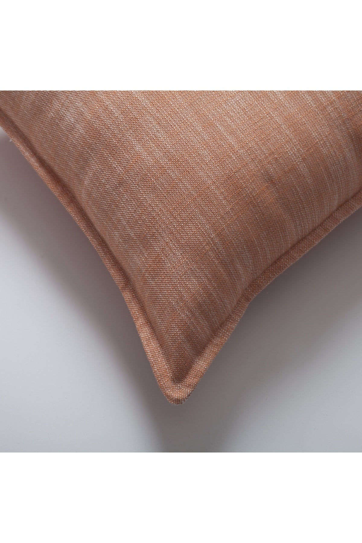 Porto | Orange Neutral Solid Linen-Blend Flanged Square 20''x20'' Throw Pillow Cover