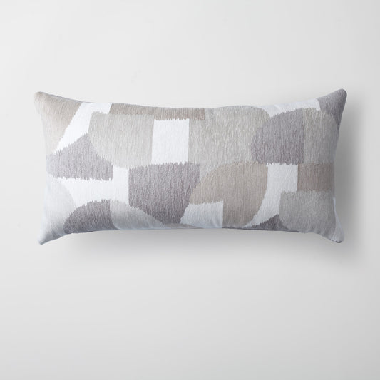 Otto | Neutral Gray Modern Geometric Long Lumbar 14"x28" Throw Pillow Cover