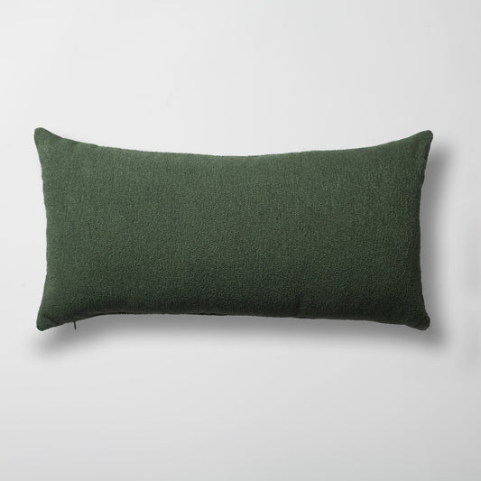 Julia | Green Boucle Textured Solid Long Lumbar 14"x28" Throw Pillow Cover