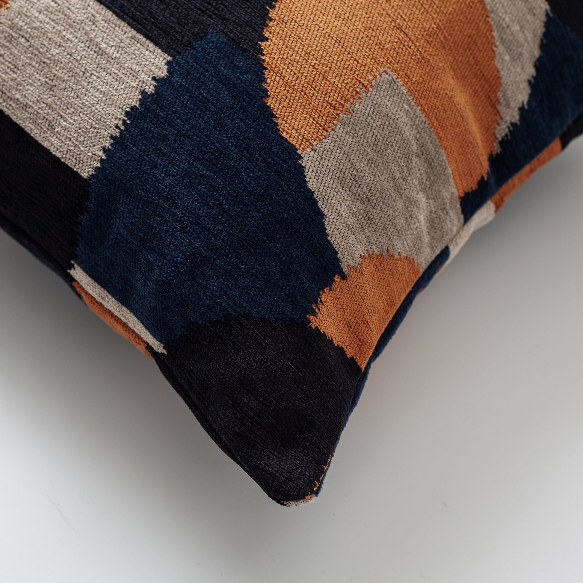 Otto | Orange and Navy Blue Modern Geometric Square 20''x20'' Throw Pillow Cover