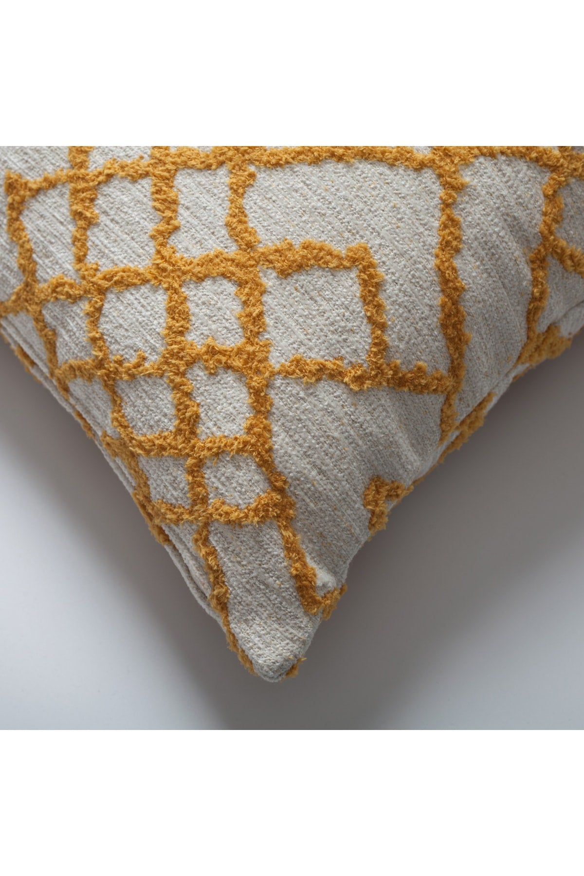 Maya | Yellow Kilim Patterned Tribal Boho Textured Square 20''x20'' Throw Pillow Cover