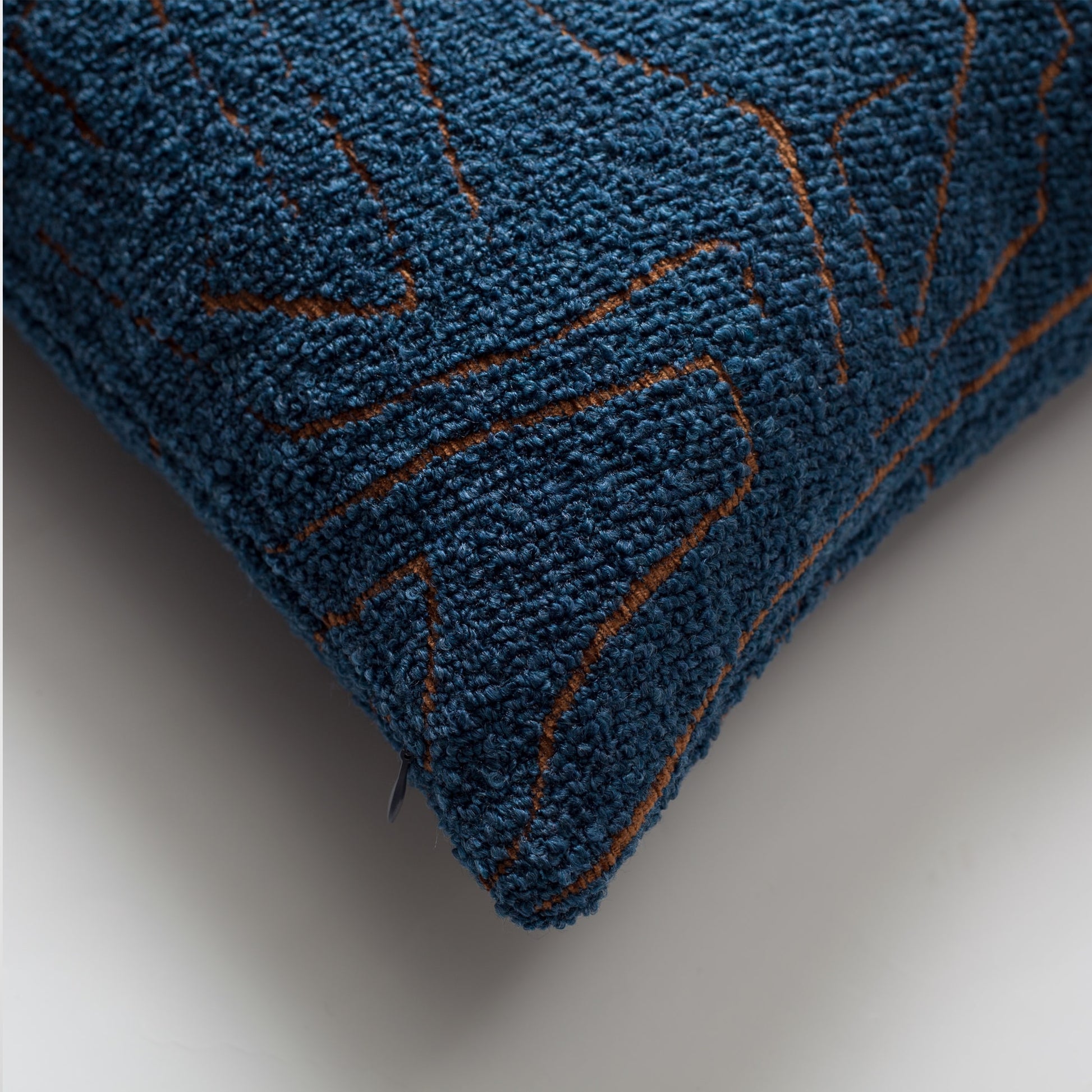 Amorf | Blue Abstract Minimal Design Textured Long Lumbar 14"x28'' Throw Pillow Cover