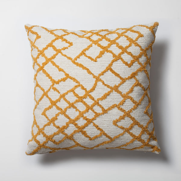 Yellow kilim patterned tribal boho throw pillow cover 20"x20"
