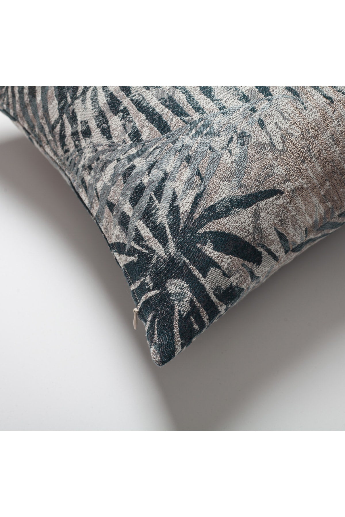 Rio | Blue Textured Woven Floral Square 18''x18'' Throw Pillow Cover