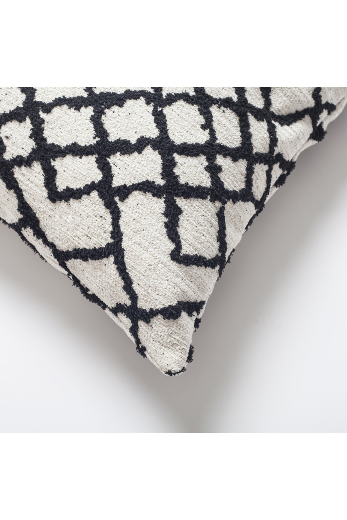 Maya | Black and White Kilim Patterned Tribal Boho Textured Square 20''x20'' Throw Pillow Cover