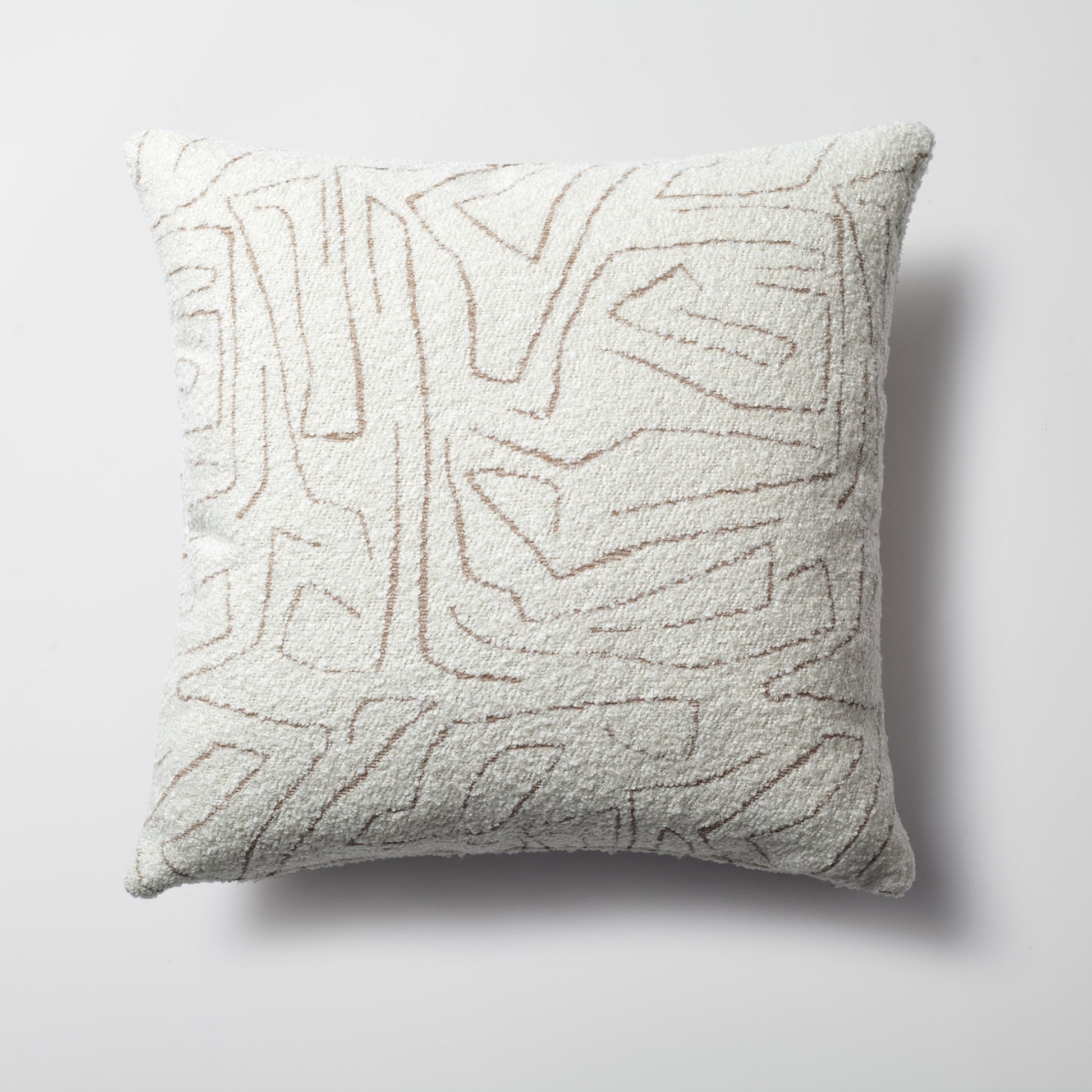 Amorf | Beige Abstract Minimal Design Textured Square 20"x20'' Throw Pillow Cover