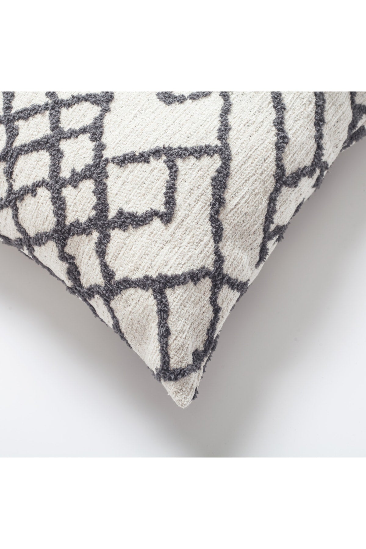 Maya | Dark Gray Kilim Patterned Tribal Boho Textured Square 20''x20'' Throw Pillow Cover