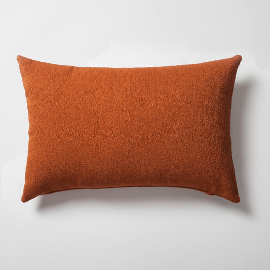 Julia | Burnt Orange Boucle Textured Solid Lumbar 16''x24'' Throw Pillow Cover