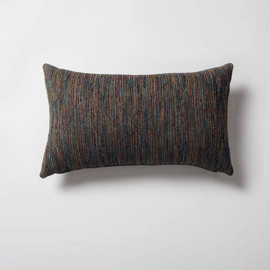 Bamboo | Blue Multicolored Textured Lumbar 12"x20'' Throw Pillow Cover
