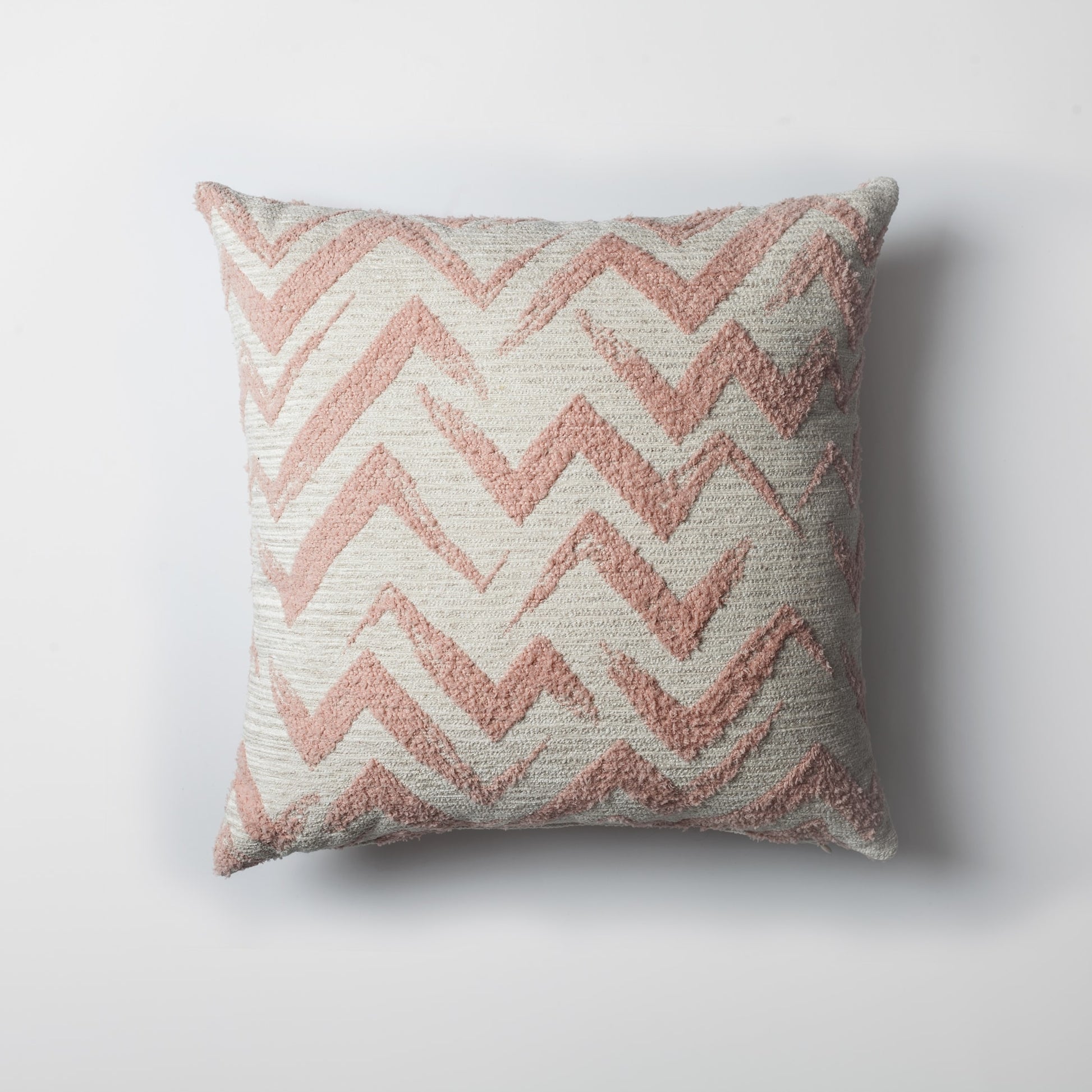 Havana | Pink Geometric Chevron Textured Woven Square 18''x18'' Throw Pillow Cover