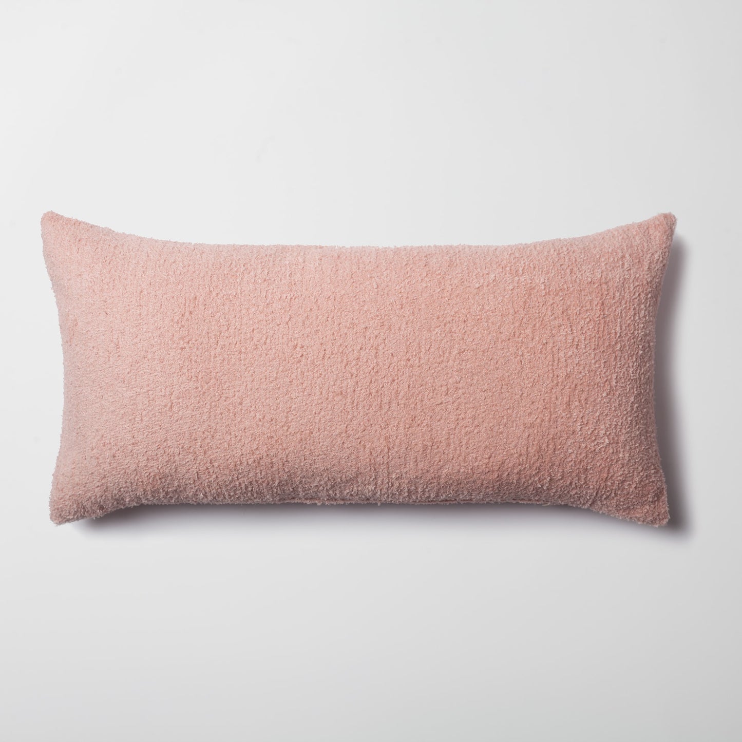 Cozy | Pink Plush Soft Textured Long Lumbar 14"x28" Throw Pillow Cover
