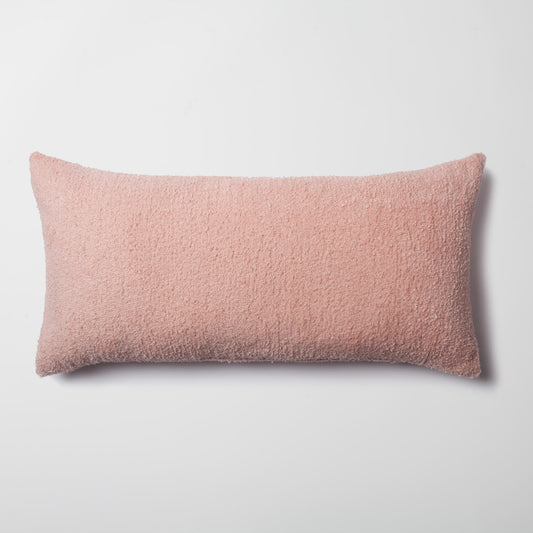Cozy | Pink Plush Soft Textured Long Lumbar 14"x28" Throw Pillow Cover