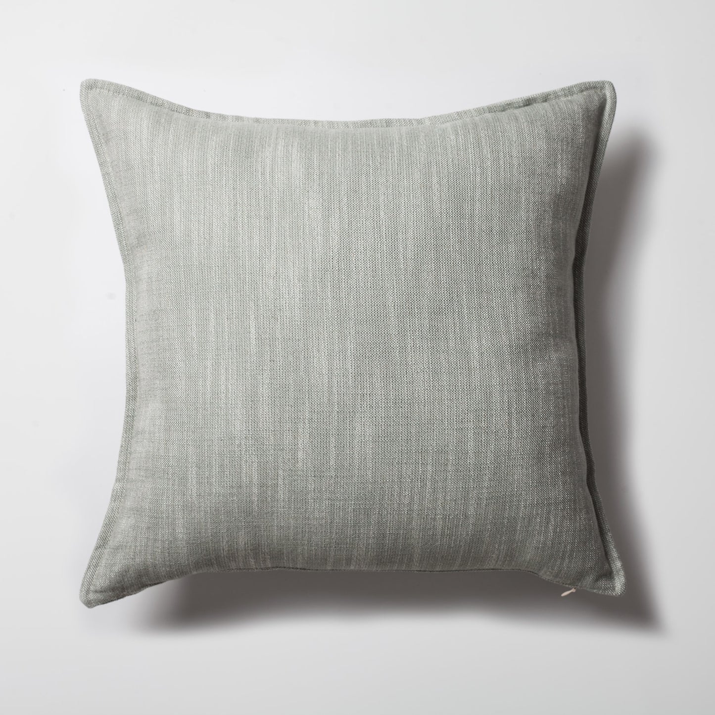 Porto | Mint Blue Neutral Solid Linen-Blend Flanged Square 20''x20'' Throw Pillow Cover