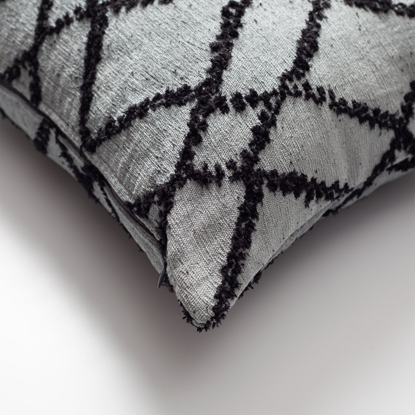 Teddy | Blue Woven Plaid Textured Square 18"x18'' Throw Pillow Cover