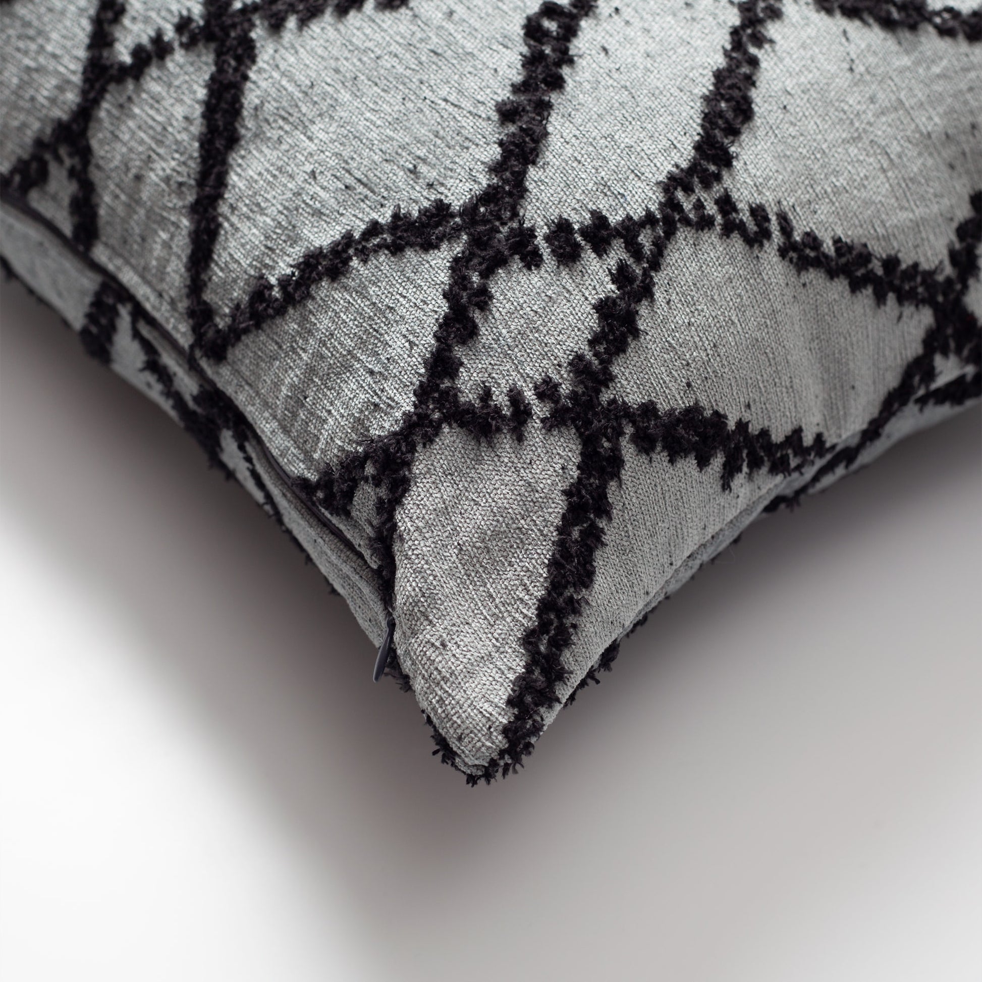 Teddy | Blue Woven Plaid Textured Square 18"x18'' Throw Pillow Cover