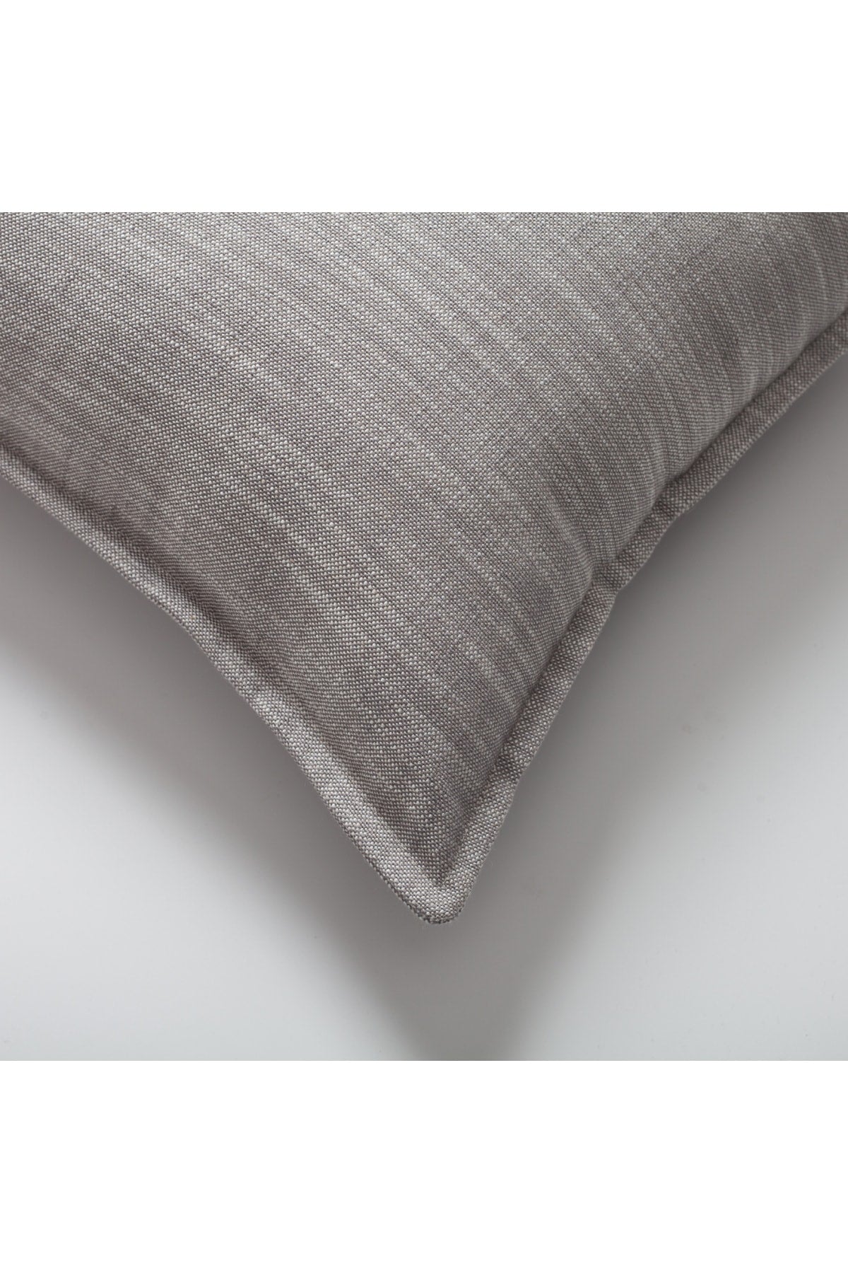 Porto | Light Gray Neutral Solid Linen-Blend Flanged Square 20''x20'' Throw Pillow Cover