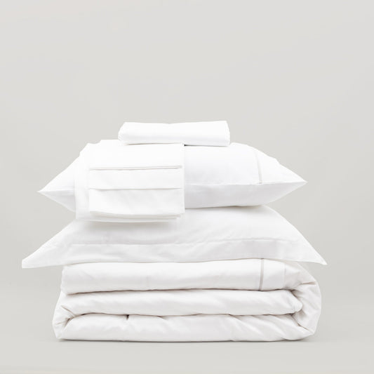 Lusso Duvet Cover Set & Loom Bed Runner & Pillow Covers | Set of 4 | Taupe