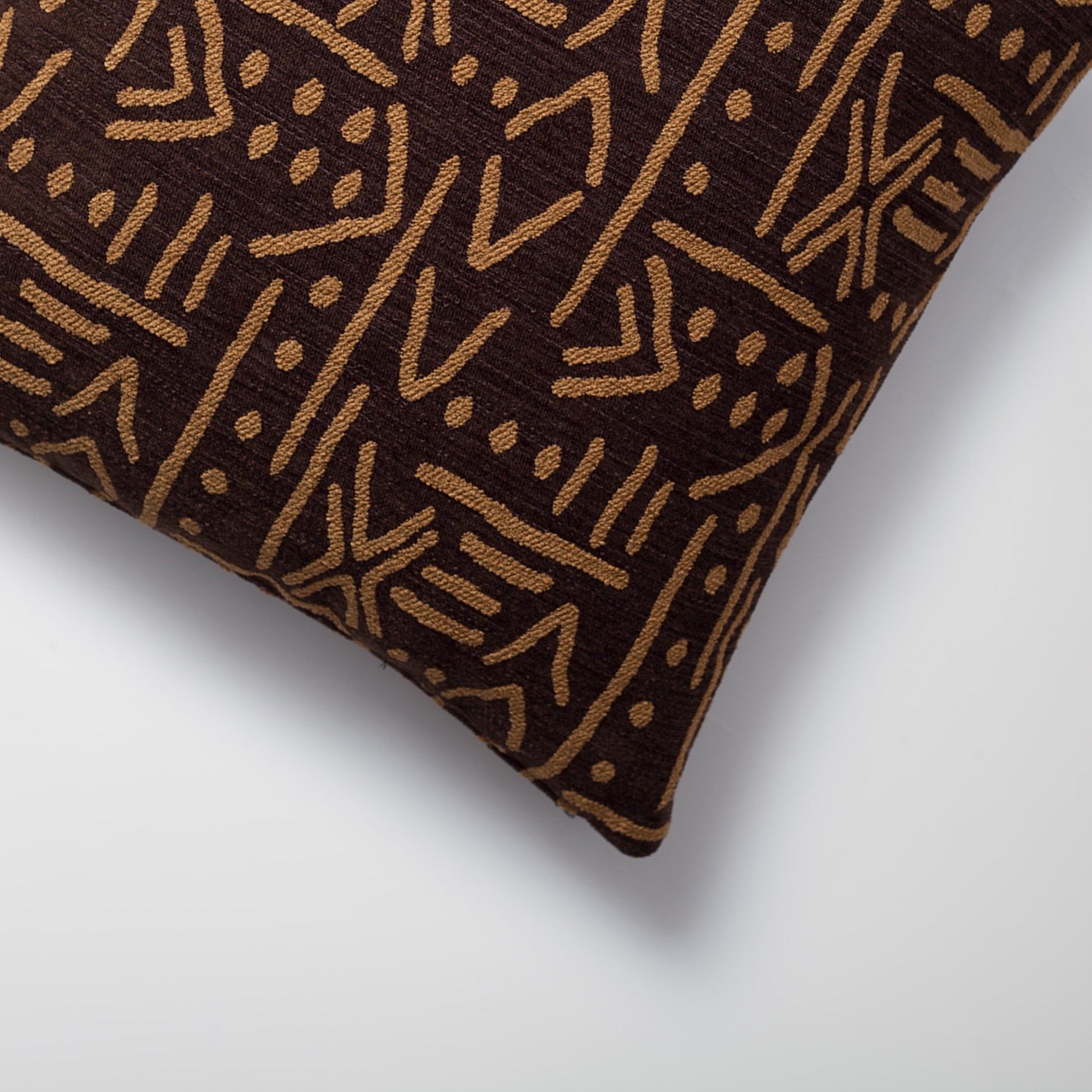 Icon | Brown Ethnic Tribal Boucle Woven Square 18''x18'' Throw Pillow Cover