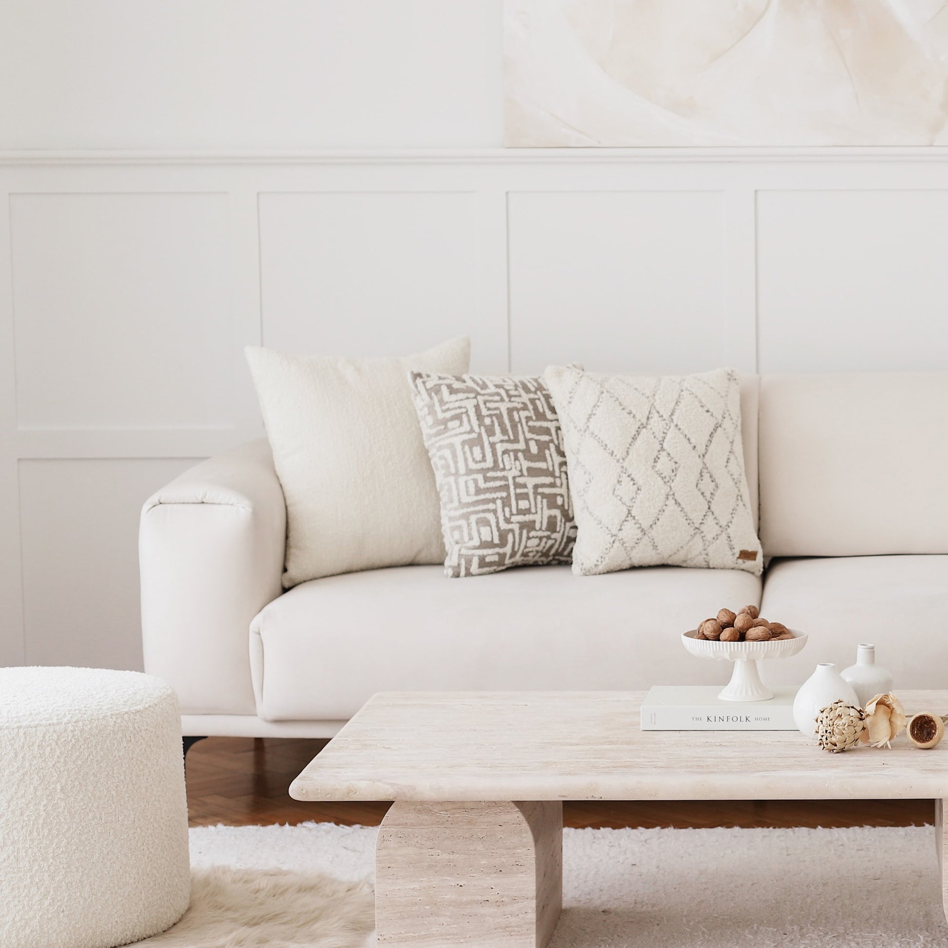 Asos | White Geometric Diamond Pattern Textured Tufted Square 18"x18'' Throw Pillow Cover